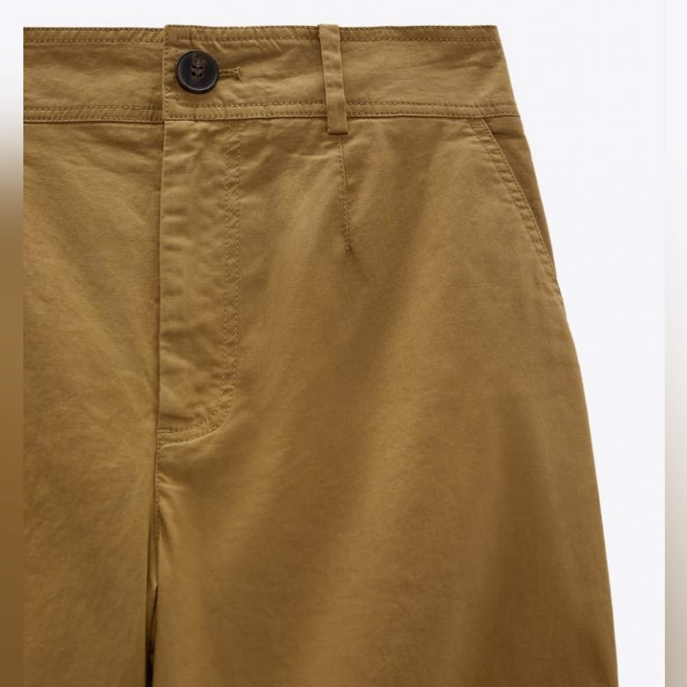 Zara NWT 100% cotton slouchy pants S - Picture 7 of 9
